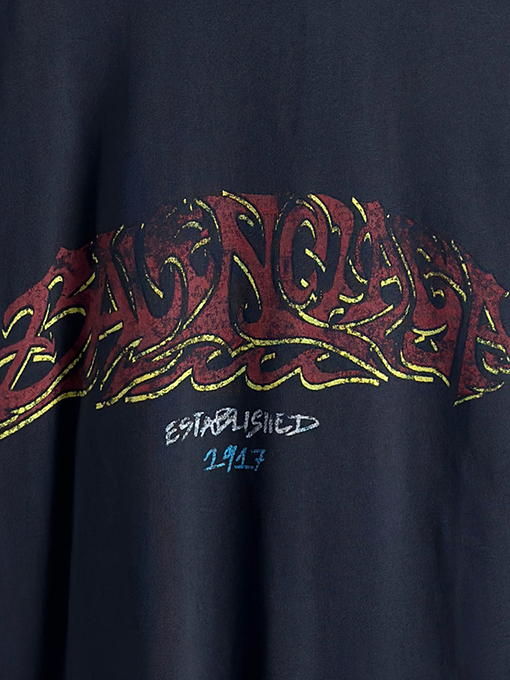 バレンシアガ Balenciaga 炎のグラフィティロゴ半袖Tシャツ