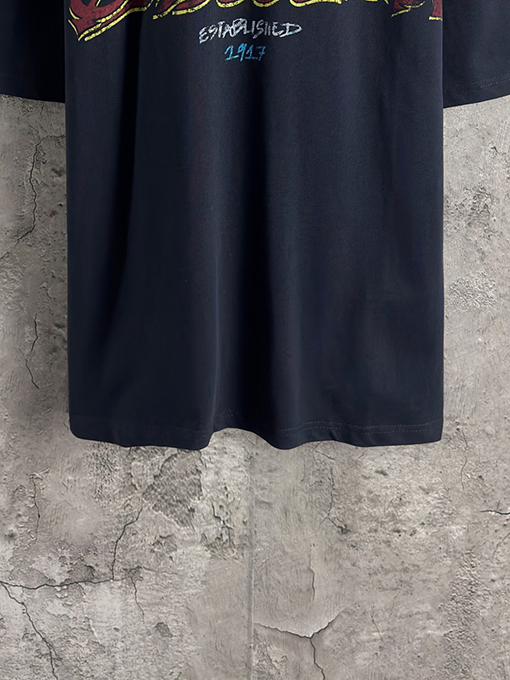 バレンシアガ Balenciaga 炎のグラフィティロゴ半袖Tシャツ