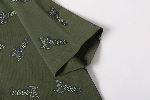 ルイヴィトン デジタルプリントロゴクルーネック半袖Tシャツ