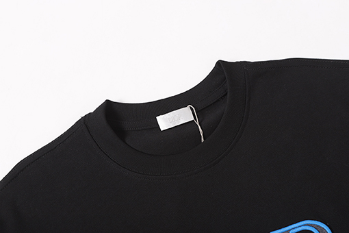 ディオール 刺繍の猫柄レターロゴ半袖Tシャツ