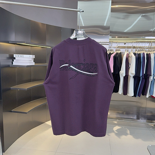 バレンシアガ Balenciaga 新しいアップリケ刺繍スパンコール刺繍半袖Tシャツ