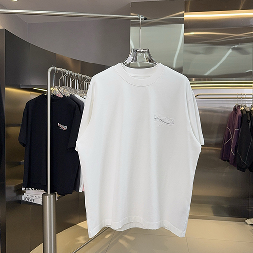 バレンシアガ Balenciaga 新しいアップリケ刺繍スパンコール刺繍半袖Tシャツ