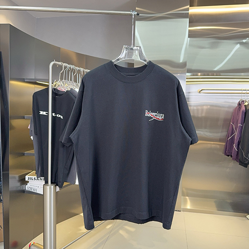 バレンシアガ Balenciaga 新しいアップリケ刺繍スパンコール刺繍半袖Tシャツ