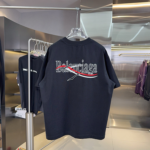 バレンシアガ Balenciaga 新しいアップリケ刺繍スパンコール刺繍半袖Tシャツ