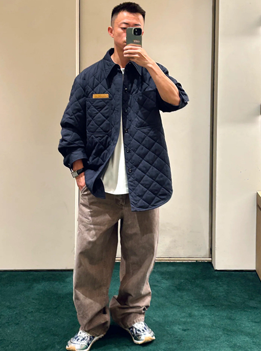 ボッテガヴェネタ ダイヤモンド柄のコットンコート