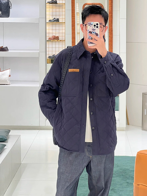 ボッテガヴェネタ ダイヤモンド柄のコットンコート