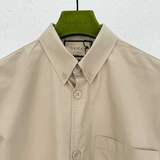 グッチ 刺繍ポケット付き長袖シャツ