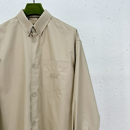 グッチ 刺繍ポケット付き長袖シャツ