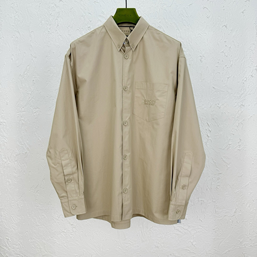 グッチ 刺繍ポケット付き長袖シャツ