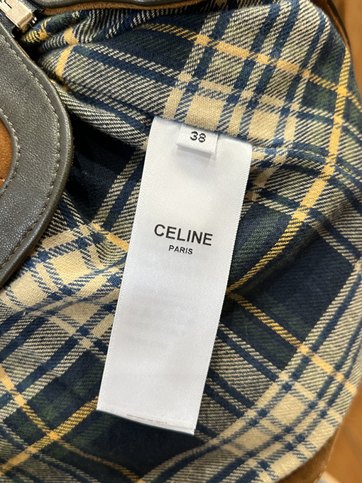 セリーヌ ダイヤモンド柄スエードジャケット