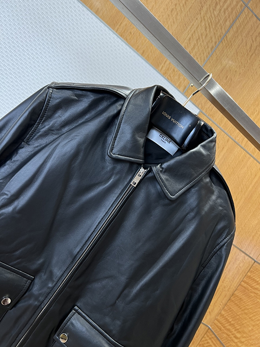 セリーヌ 高級ラペルレザージャケット