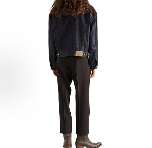 プラダブランドスーパーコピー スエードパッチワークデニムレザージャケット