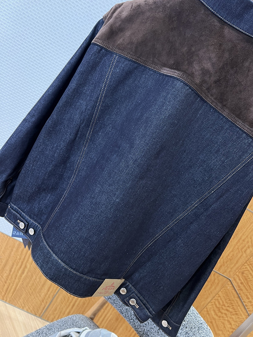 プラダブランドスーパーコピー スエードパッチワークデニムレザージャケット