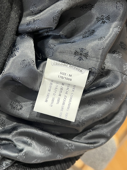 クロムハーツ 星の刺繍パッチワークベースボールカラーレザージャケット