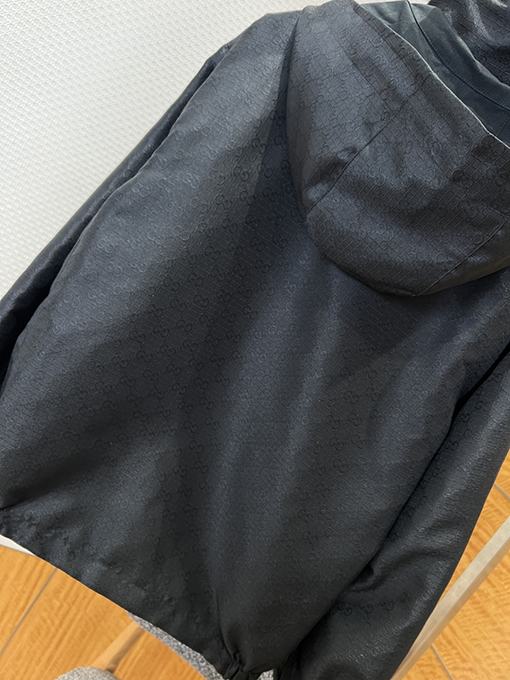 グッチ 両面リバーシブルスタンドカラーフードジャケット