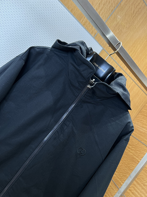 グッチ 両面リバーシブルスタンドカラーフードジャケット