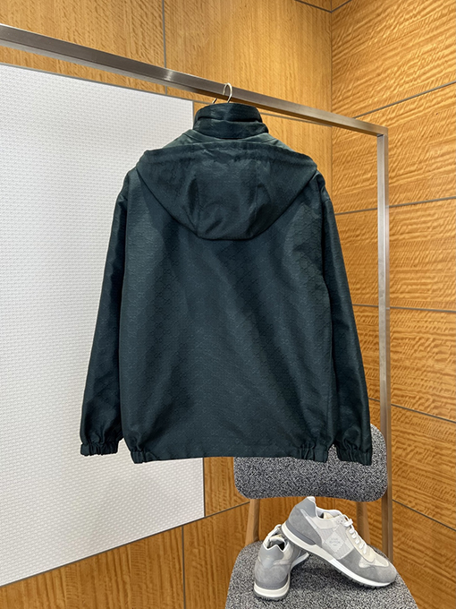 グッチ 両面リバーシブルスタンドカラーフードジャケット