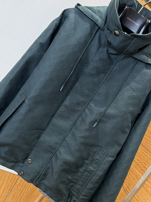 グッチ 両面リバーシブルスタンドカラーフードジャケット