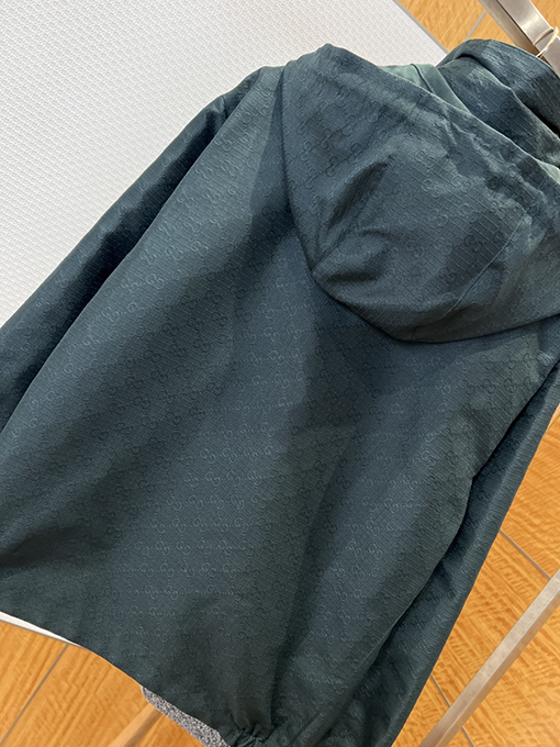 グッチ 両面リバーシブルスタンドカラーフードジャケット