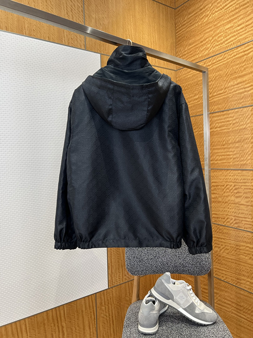 グッチ 両面リバーシブルスタンドカラーフードジャケット