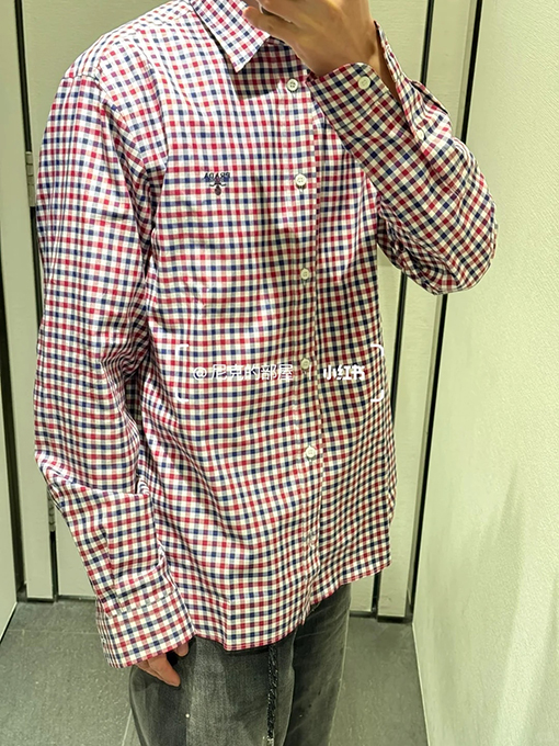 プラダ レトロなチェック柄の長袖シャツ