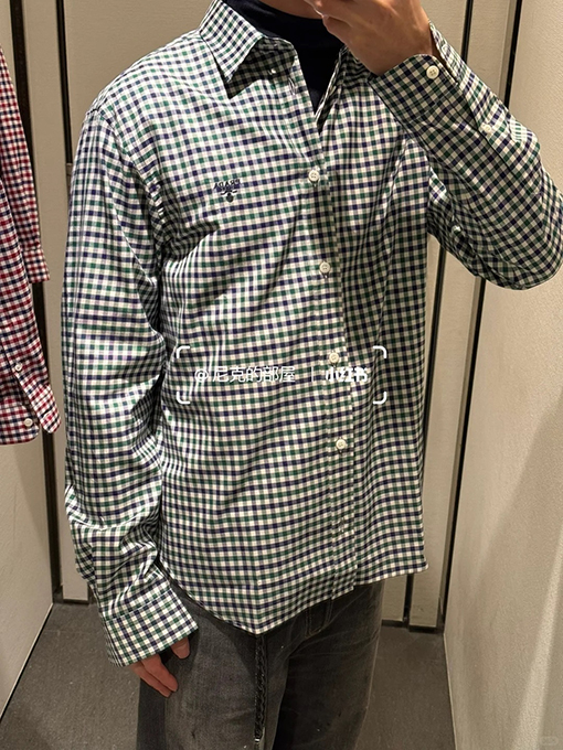 プラダ レトロなチェック柄の長袖シャツ