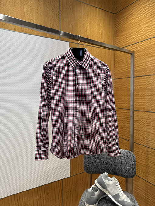 プラダ レトロなチェック柄の長袖シャツ