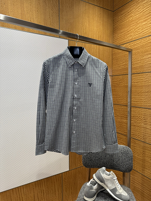 プラダ レトロなチェック柄の長袖シャツ