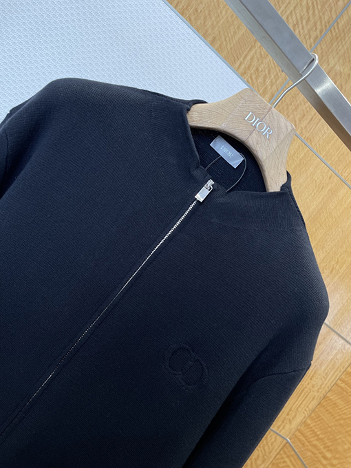 ディオール CD 刺繍入りニットジップアップカーディガン