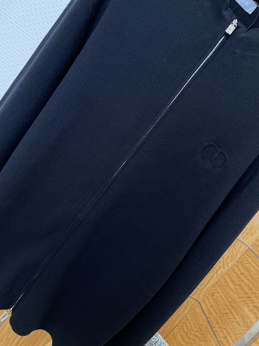 ディオール CD 刺繍入りニットジップアップカーディガン