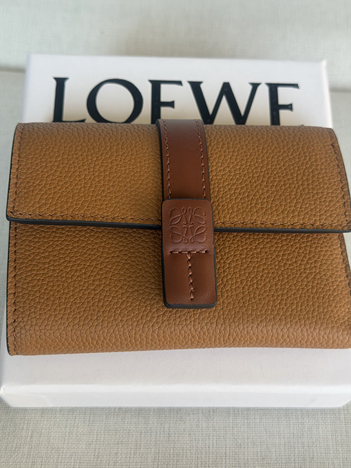 ロエベ 柔らかいグレインカーフスキンをした小ぶりなストレートウォレット