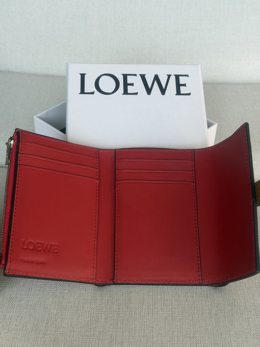 ロエベ 柔らかいグレインカーフスキンをした小ぶりなストレートウォレット