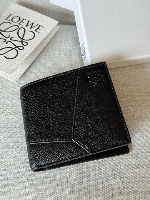 ロエベ ソフトグレイン牛革製パズル二つ折りコインウォレット X4C