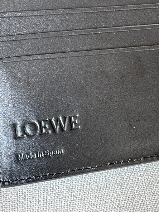 ロエベ ソフトグレイン牛革製パズル二つ折りコインウォレット X4C