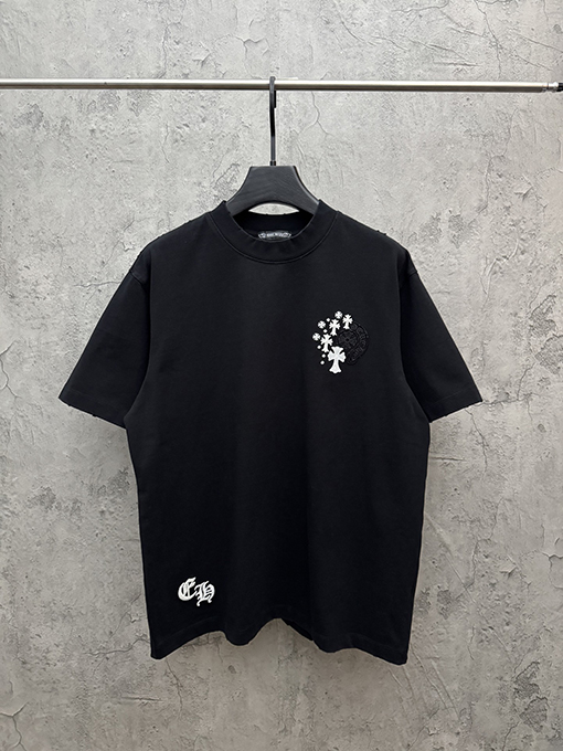 クロムハーツ スパンコール刺繍入り変色の半袖Tシャツ