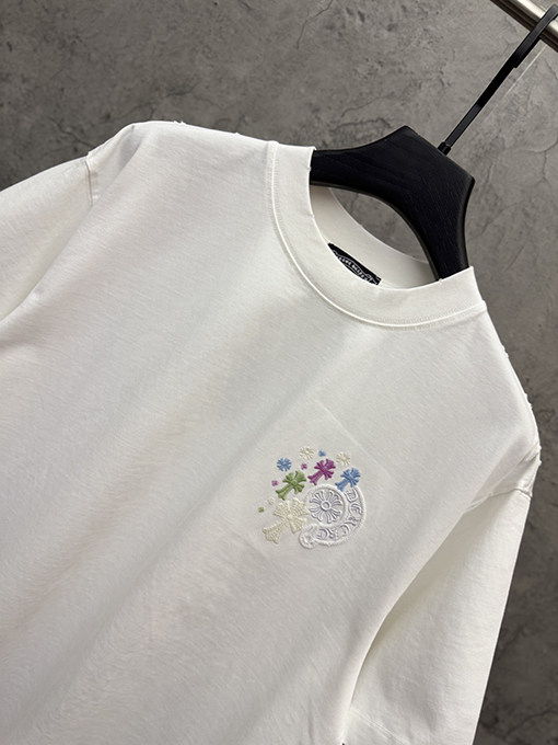 クロムハーツ スパンコール刺繍入り変色の半袖Tシャツ