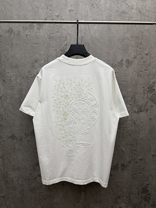 クロムハーツ スパンコール刺繍入り変色の半袖Tシャツ
