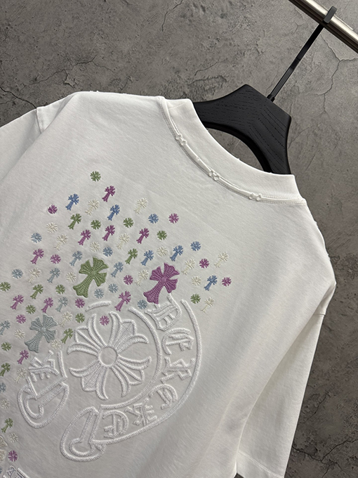 クロムハーツ スパンコール刺繍入り変色の半袖Tシャツ