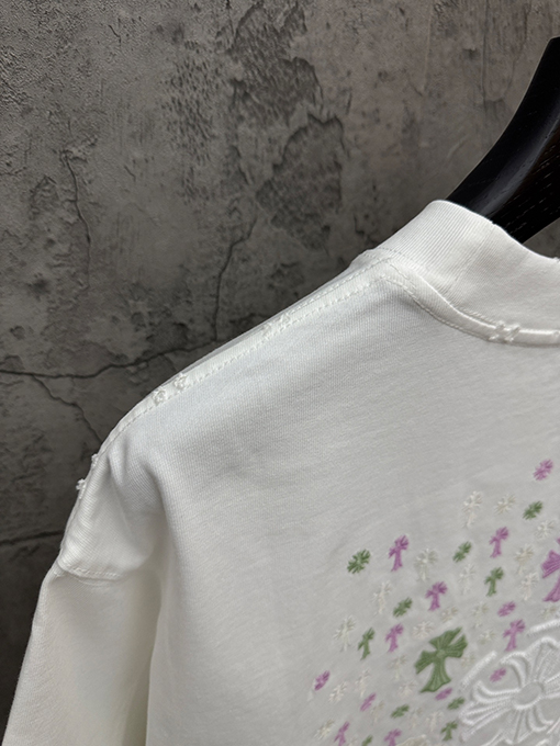 クロムハーツ スパンコール刺繍入り変色の半袖Tシャツ