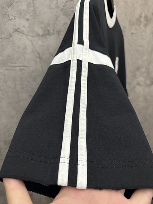 クロムハーツブランドコピー アメリカンスタイルのツートンカラーのアップリケ刺繍りカップル半袖Tシャツ