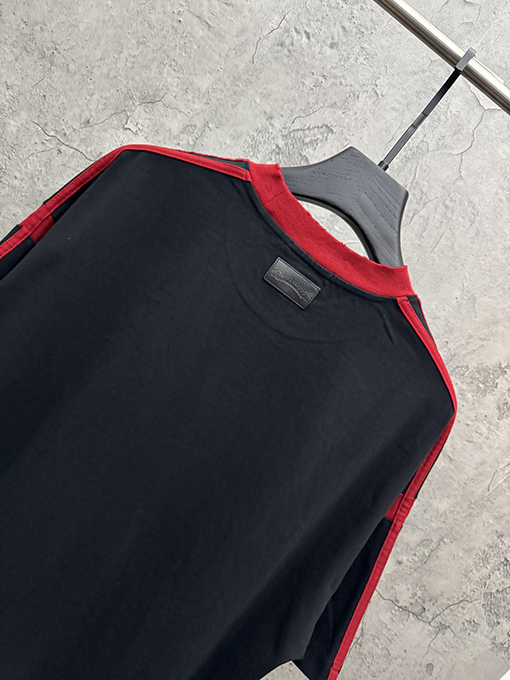 クロムハーツブランドコピー アメリカンスタイルのツートンカラーのアップリケ刺繍りカップル半袖Tシャツ