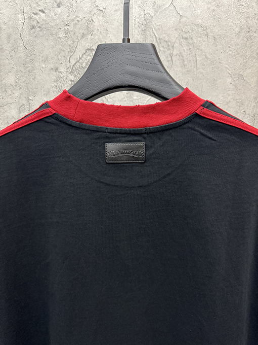 クロムハーツブランドコピー アメリカンスタイルのツートンカラーのアップリケ刺繍りカップル半袖Tシャツ