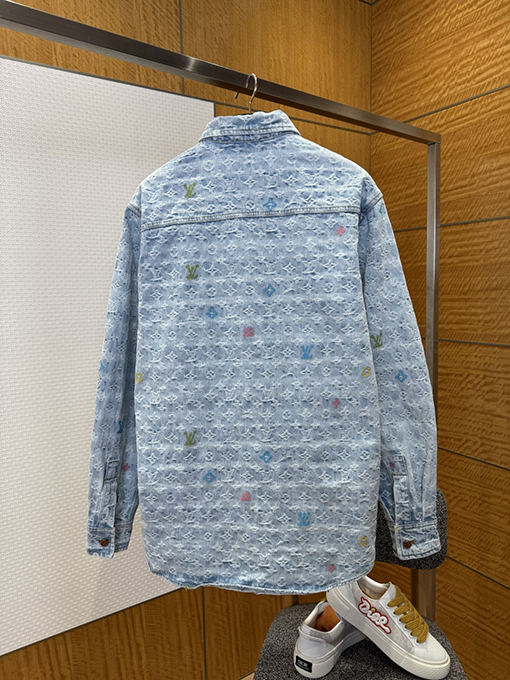 ルイヴィトン 全面カラージャカード襟のデニムジャケット