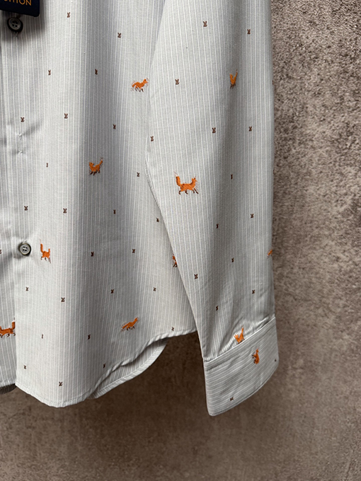 ルイヴィトン 新作ストライプ柄花柄長袖シャツ