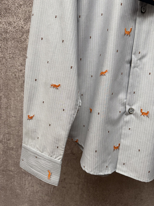 ルイヴィトン 新作ストライプ柄花柄長袖シャツ