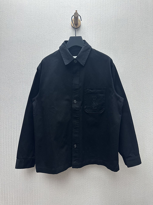 サンローラン 新作コットンリネンギャバジンジャケット風の長袖シャツ