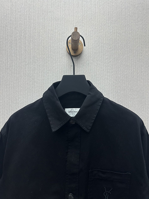 サンローラン 新作コットンリネンギャバジンジャケット風の長袖シャツ