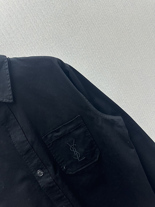 サンローラン 新作コットンリネンギャバジンジャケット風の長袖シャツ