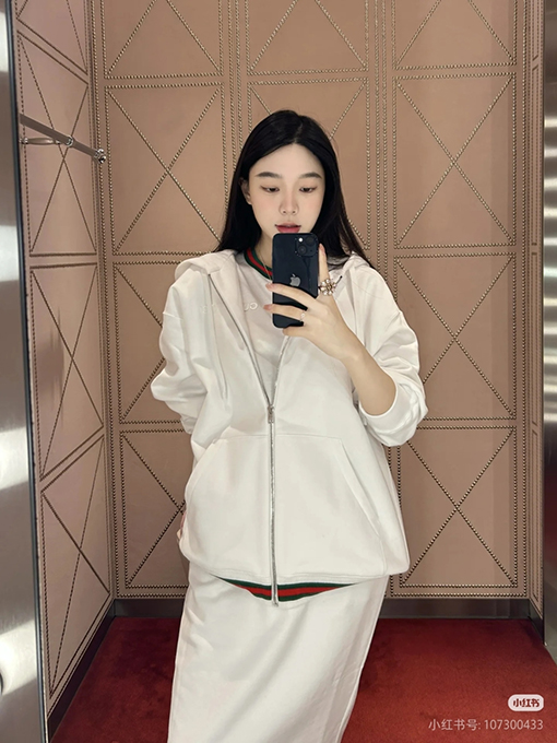 グッチブランドスーパーコピー Gucci リブ編みコットンジップアップパーカー