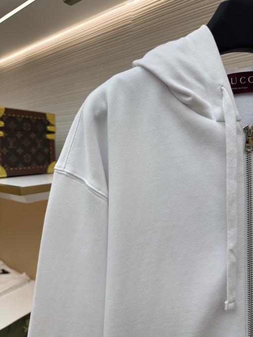 グッチブランドスーパーコピー Gucci リブ編みコットンジップアップパーカー